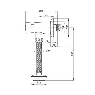 Santek 1.WH30.2.089 ГАЛА кран для писсуара, нажимной